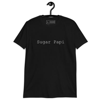 Camiseta Sugar Papi negra minimalista de algodón con actitud callejera y diseño cómodo