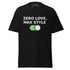 Camiseta ZERO LOVE negra de algodón con diseño simple y estilo urbano