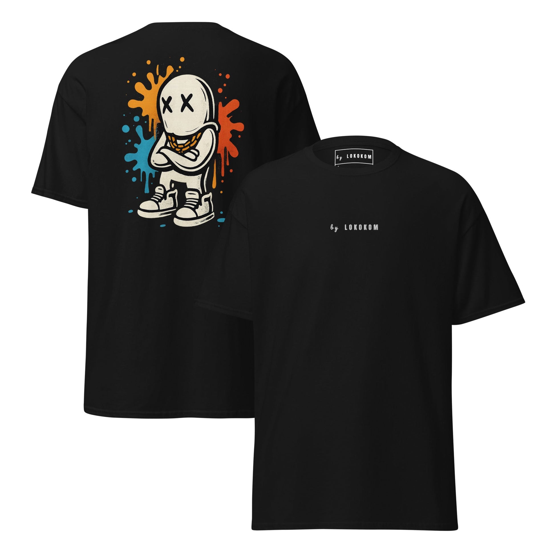 Camiseta Mural con diseño graffiti urbano y logo frontal bordado en algodón 100%