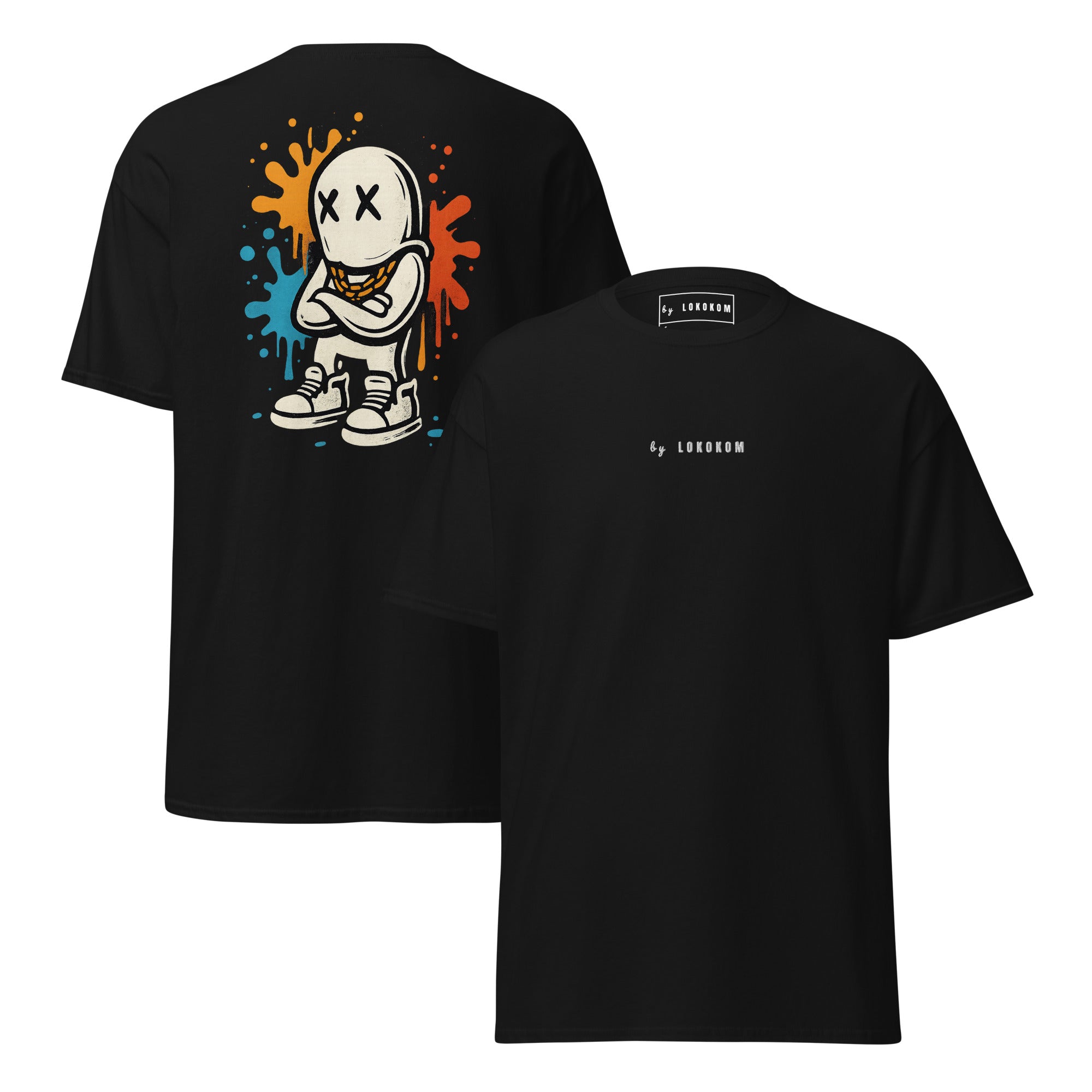 Camiseta Mural con diseño graffiti urbano y logo frontal bordado en algodón 100%