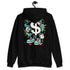 Sudadera Dólar negra con diseño gráfico de billetes y capucha de doble forro, estilo urbano y cómoda.